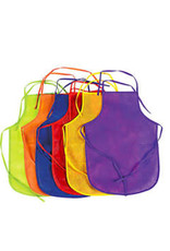 CHILD'S APRON - POLY NON WOVEN ASST COLORS 13"X19" - 12 PACK