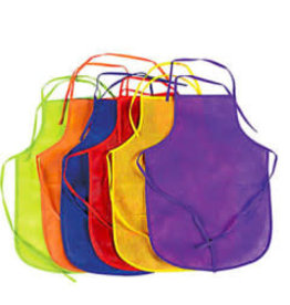 CHILD'S APRON - POLY NON WOVEN ASST COLORS 13"X19" - 12 PACK