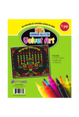 incento magic CHANUKAH VELVET ART:  MENORAH 6.5"X8"