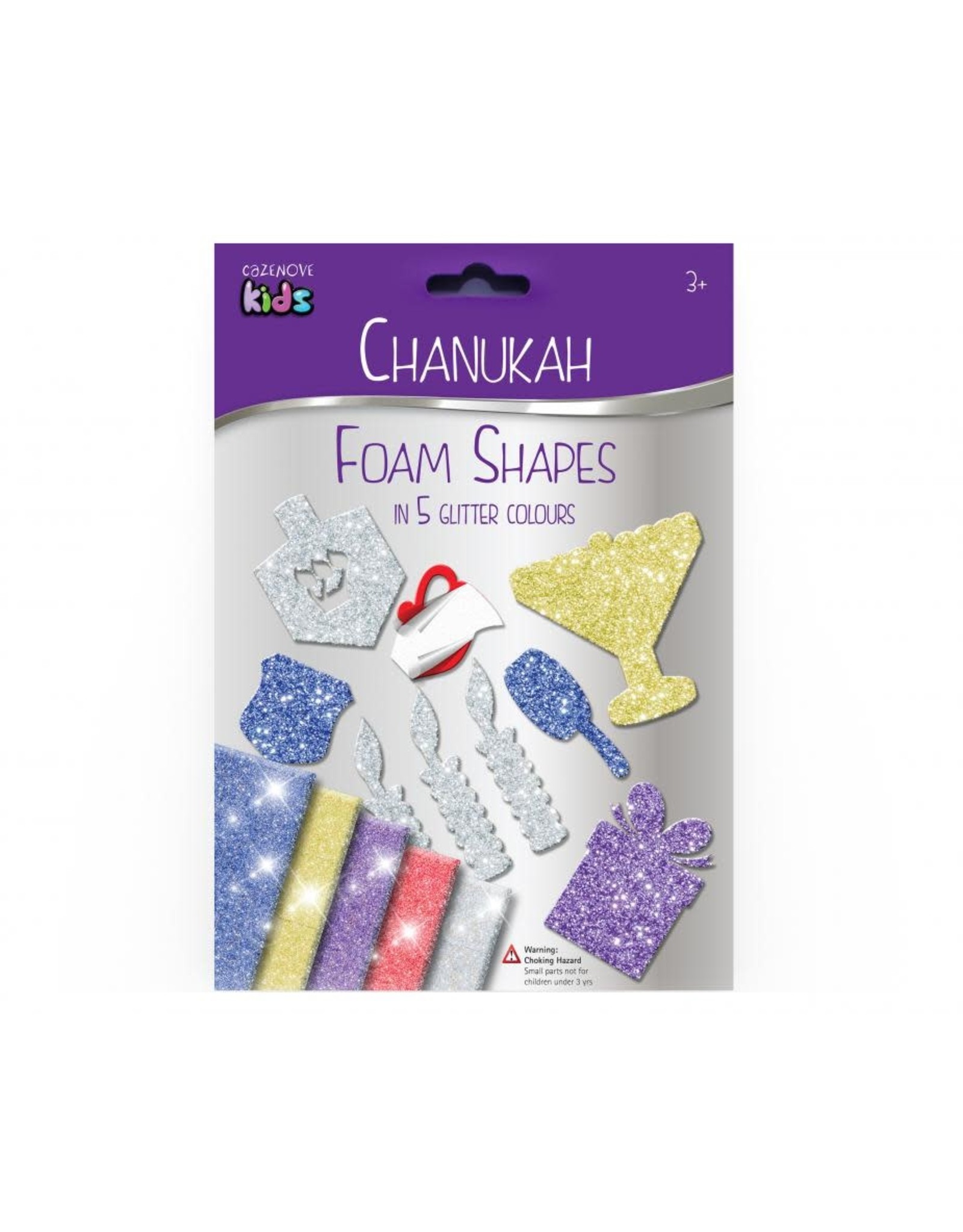 GLITTER FOAM CHANUKAH STICKERS: ASSORTED SHAPES