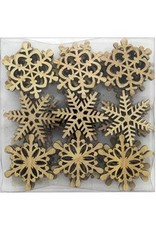 WOODEN SNOWFLAKE SET: 36PC