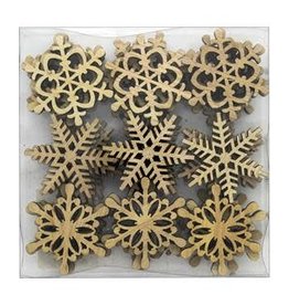 WOODEN SNOWFLAKE SET: 36PC