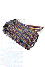 PENCIL POUCH: 9"X4.5" RAINBOW SEQUINS