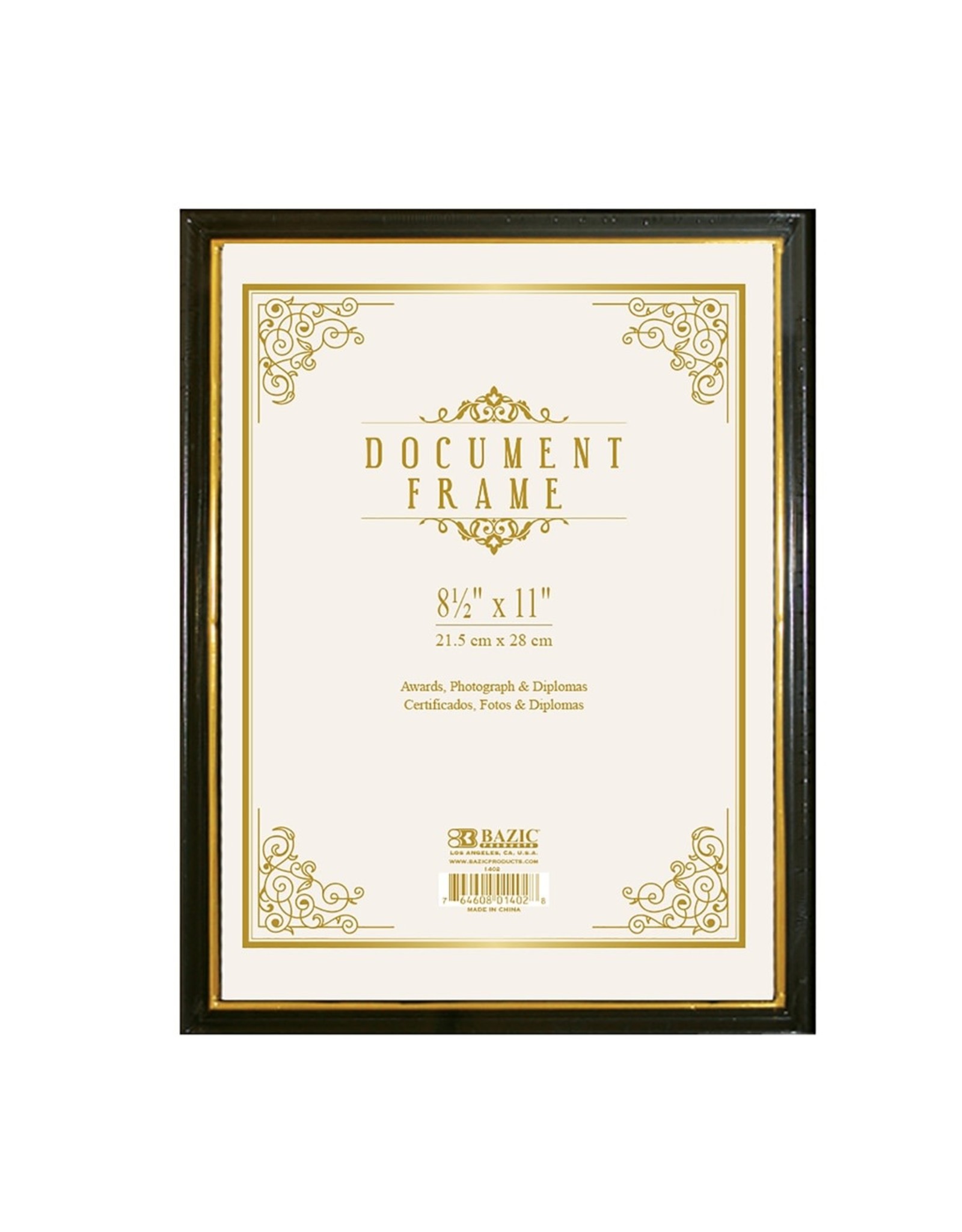 DOCUMENT FRAME WITH GOLD BORDER 8.5"X11"