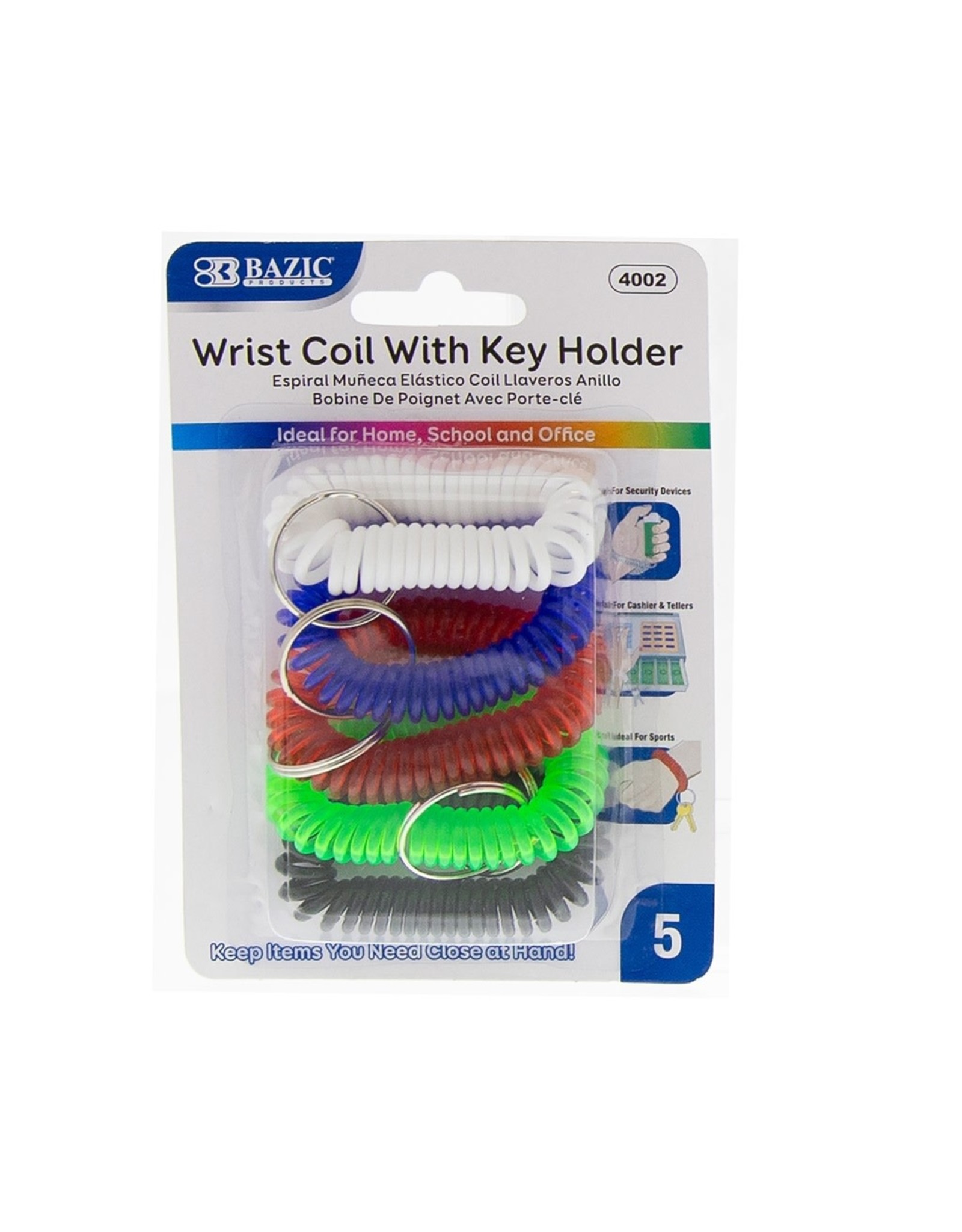 WRIST COIL WITH KEY HOLDER - 5 PACK