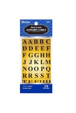 ALPHABET FOIL STICKERS - BLACK on GOLD