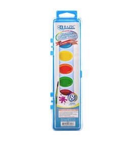 PAINT -  WATERCOLOR WASHABLE  8 COLORS PAN SET WITH BRUSH