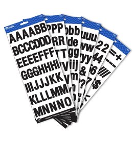 STICKERS - BLACK  ALPHABET & NUMBERS - 6 SHEETS