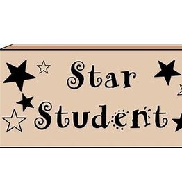 WOODEN/RUBBER STAMP: STAR STUDENT 2"