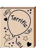 WOODEN/RUBBER STAMP: TERRIFIC 1.5"