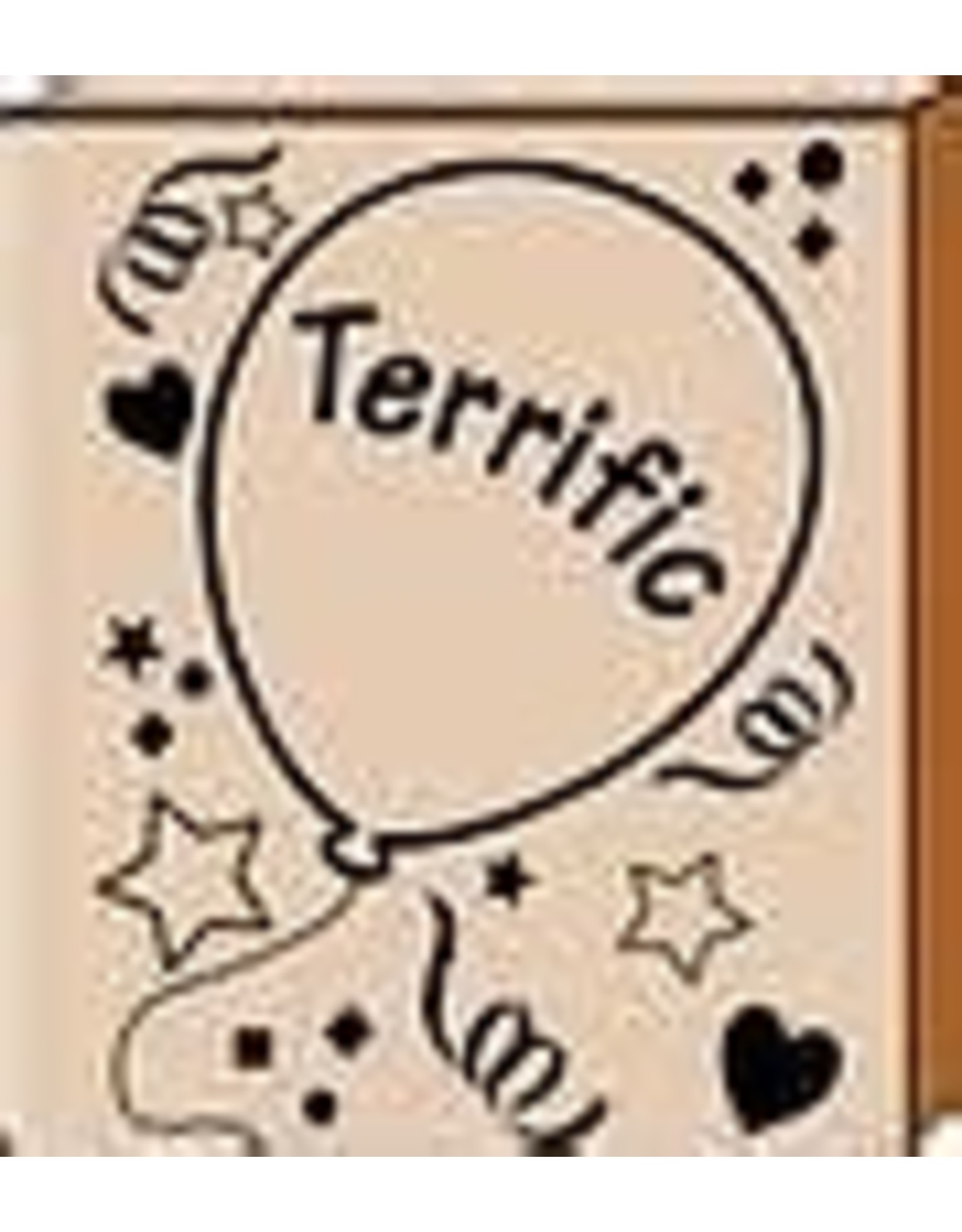 WOODEN/RUBBER STAMP: TERRIFIC 1.5"