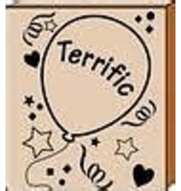 WOODEN/RUBBER STAMP: TERRIFIC 1.5"