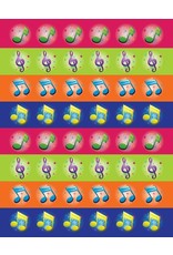 RANENU STICKER: COLORFUL MUSIC NOTES-DOTS - 6 SHEETS