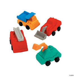 CONSTRUCTION TRUCK ERASERS - 12 PACK