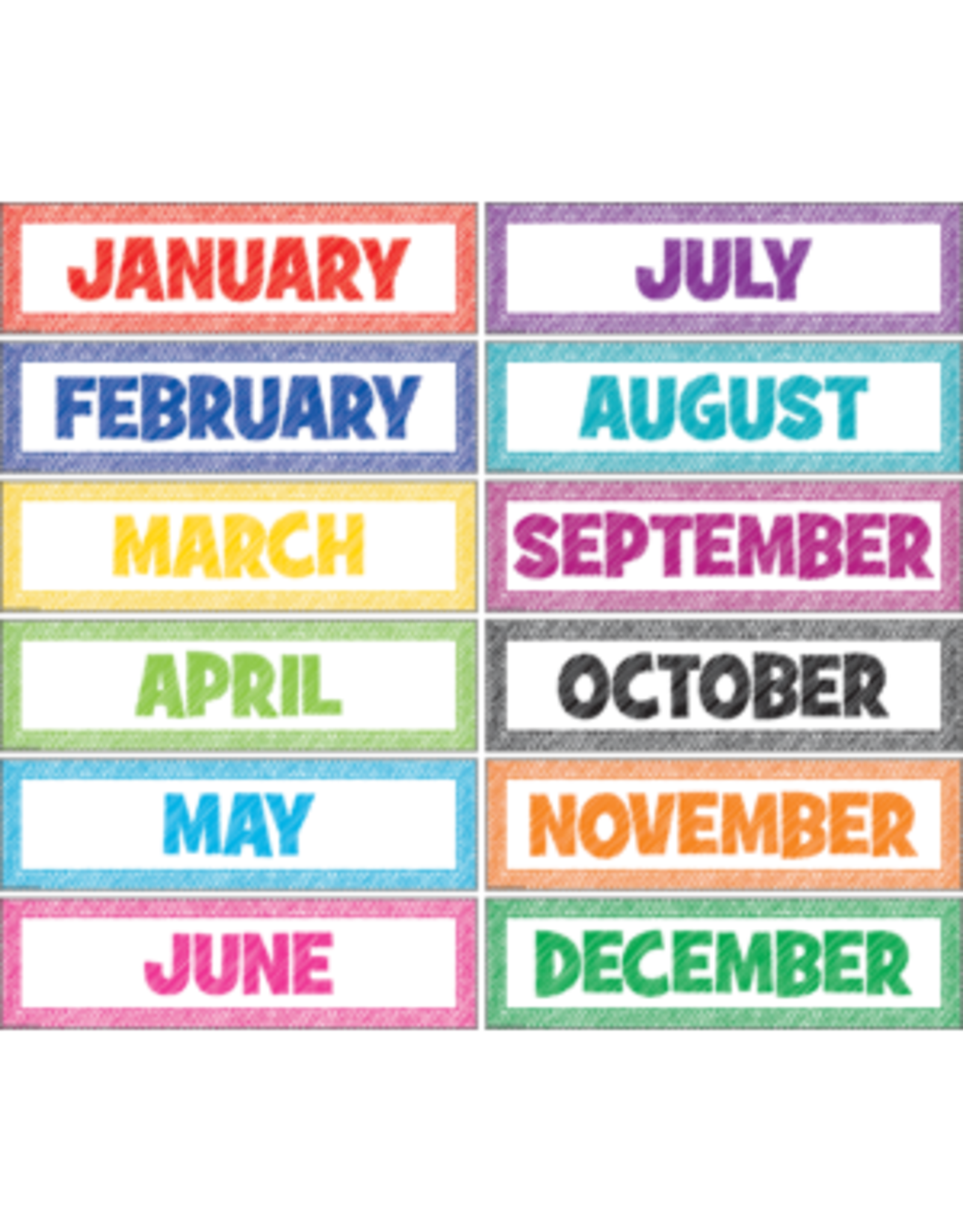 CALENDAR MONTHLY HEADERS: SCRIBBLES 5"X18"