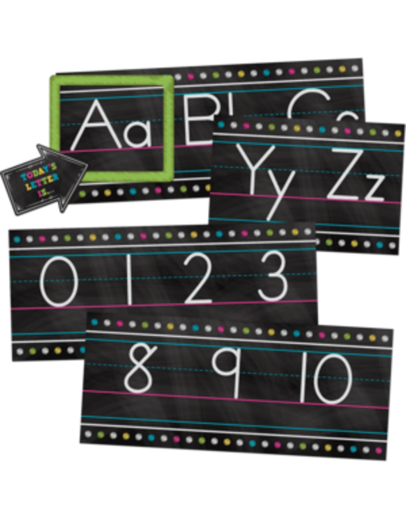 BULLETIN BOARD SET: CHALKBOARD BRIGHTS ALPHABET LINE