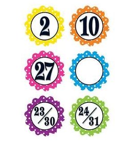 POLKADOT FLOWERS CALENDAR DAYS  2.5" x 2.5" - 36 PACK
