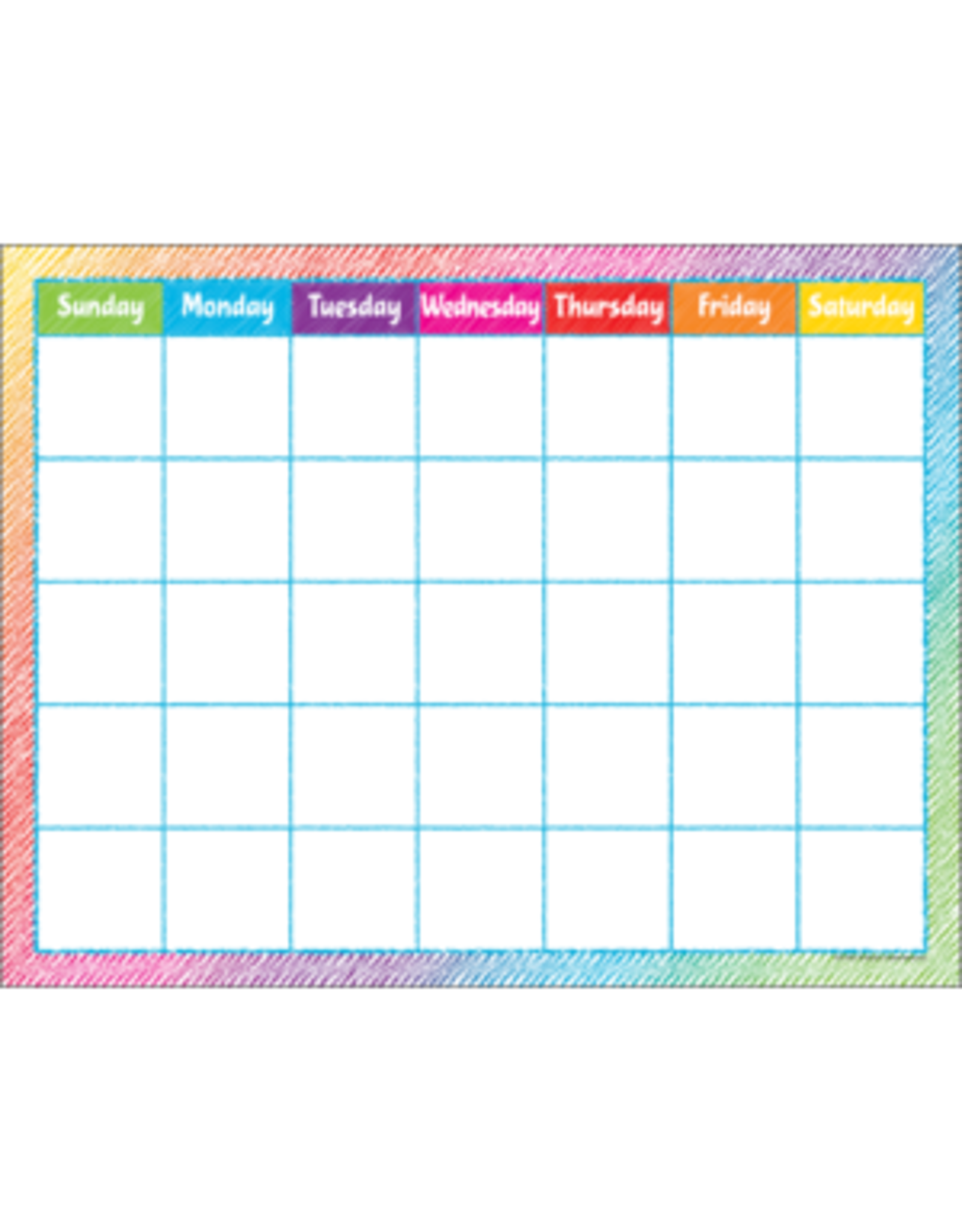COLORFUL SCRIBBLE CALENDER 17"X22"