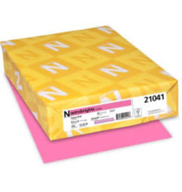 CARDSTOCK ASTROBRIGHT: 65LB 8½''x11''  PULSAR PINK 250 Sheets