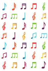 Sticker: Colorful Music Notes 8 SHEETS
