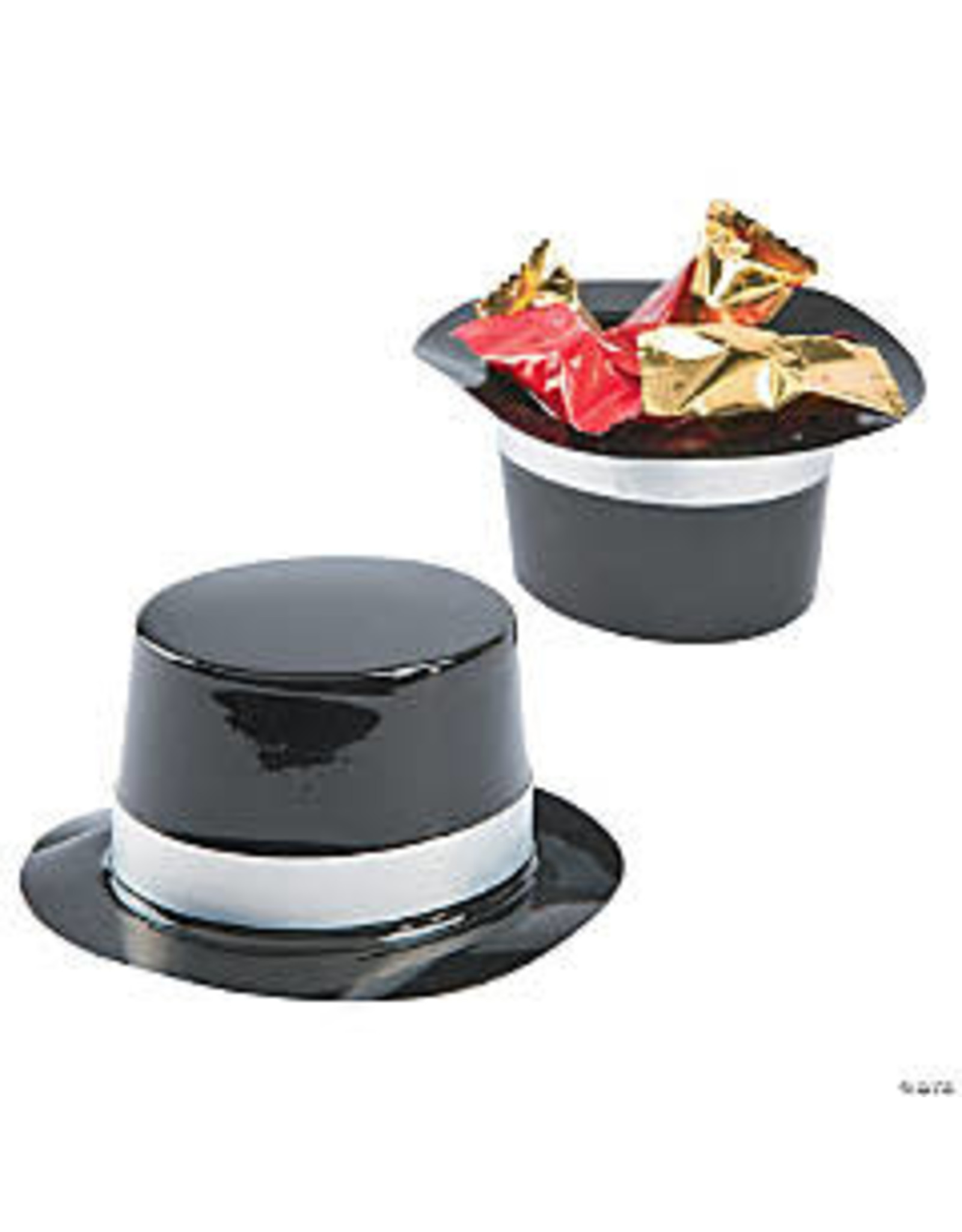 HAT: MINI BLACK  TOP HATS 12PCS