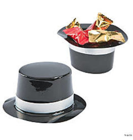 HAT: MINI BLACK  TOP HATS 12PCS