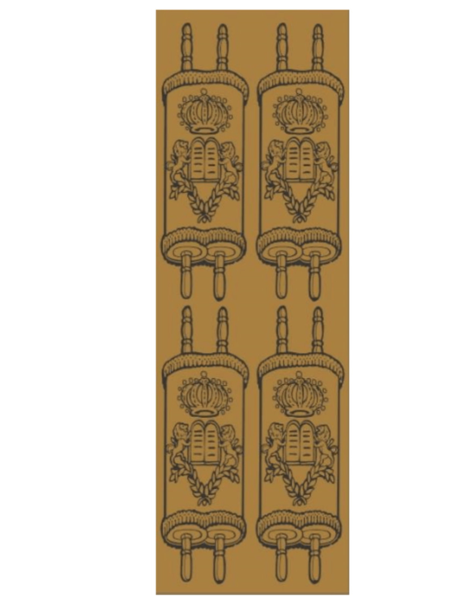 incento magic STICKERS -  DIE CUT LARGE TORAH -  GOLD 4 PER SHEET - 6 SHEETS