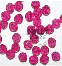 FACETED BEADS: 6MM PINK  1080 PACK