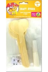 CRAFT STICKS HEARTS AND BALLOONS 6PC