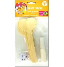 CRAFT STICKS HEARTS AND BALLOONS 6PC