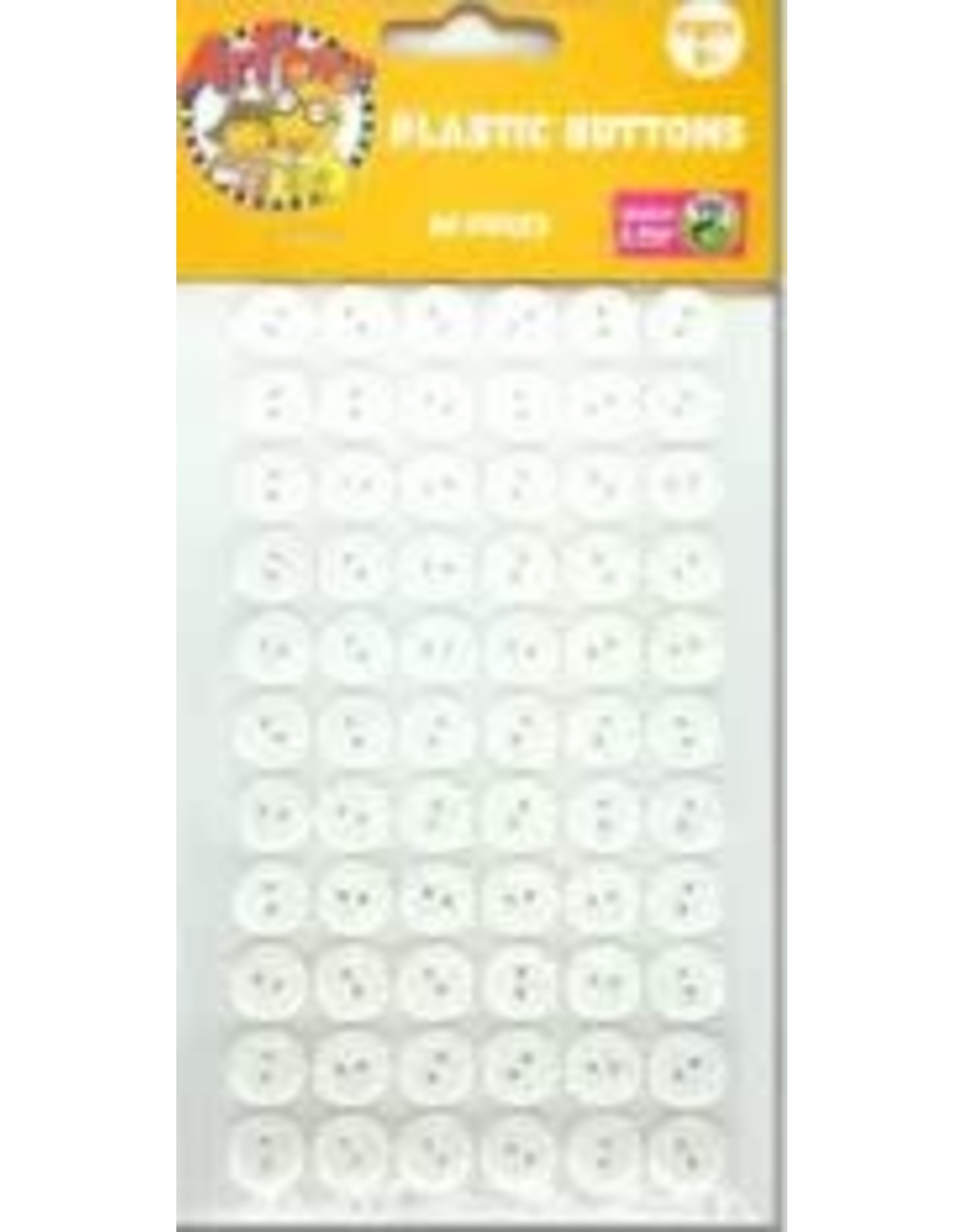 ADHESIVE BUTTONS WHITE 66PC Creative Kids