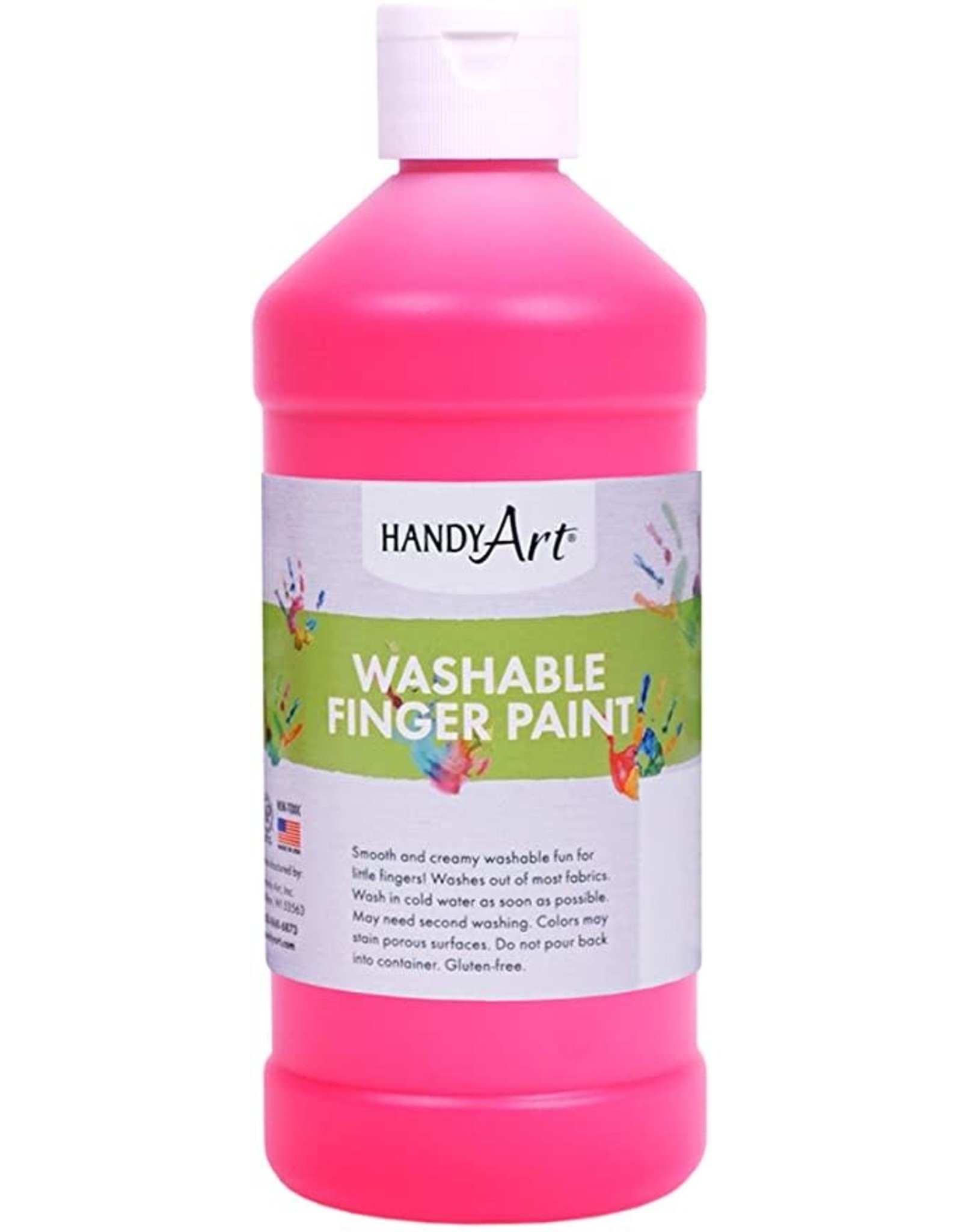 WASHABLE FINGER PAINT: FLUORESCENT PINK 16OZ