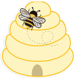 CUT OUT: BEE HIVE  5.5"X5.5" 36 PACK