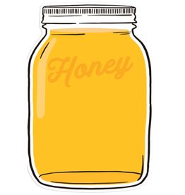 CUT OUT: HONEY JAR 5.5"X5.5"  36 PACK
