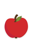 CUT-OUTS: RED APPLE 5.5"X5.5"  36 PACK
