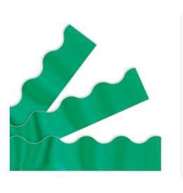 Trend Enterprises SCALLOPED  BORDERS 2¼"X32', METALLIC  EMERALD GREEN