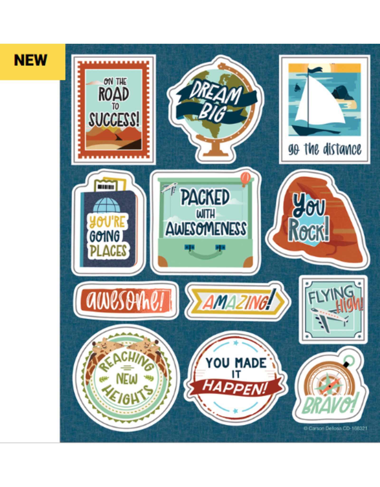MOTIVATIONAL STICKER: LET'S EXPLORE  72 PC