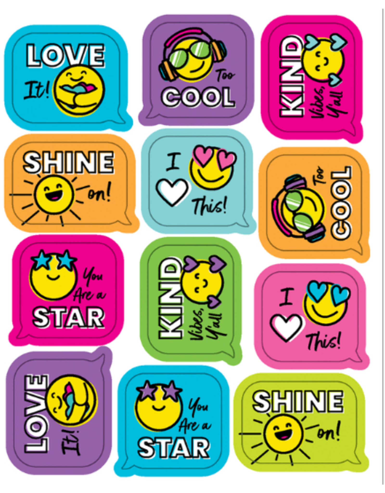 MOTIVATIONAL STICKER: SMILEY FACES  72 PACK