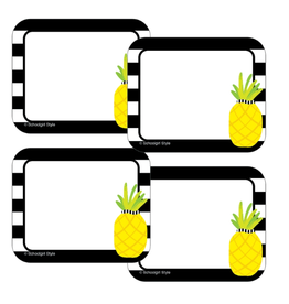 NAME TAG; PINEAPPLE STRIPES 40PC