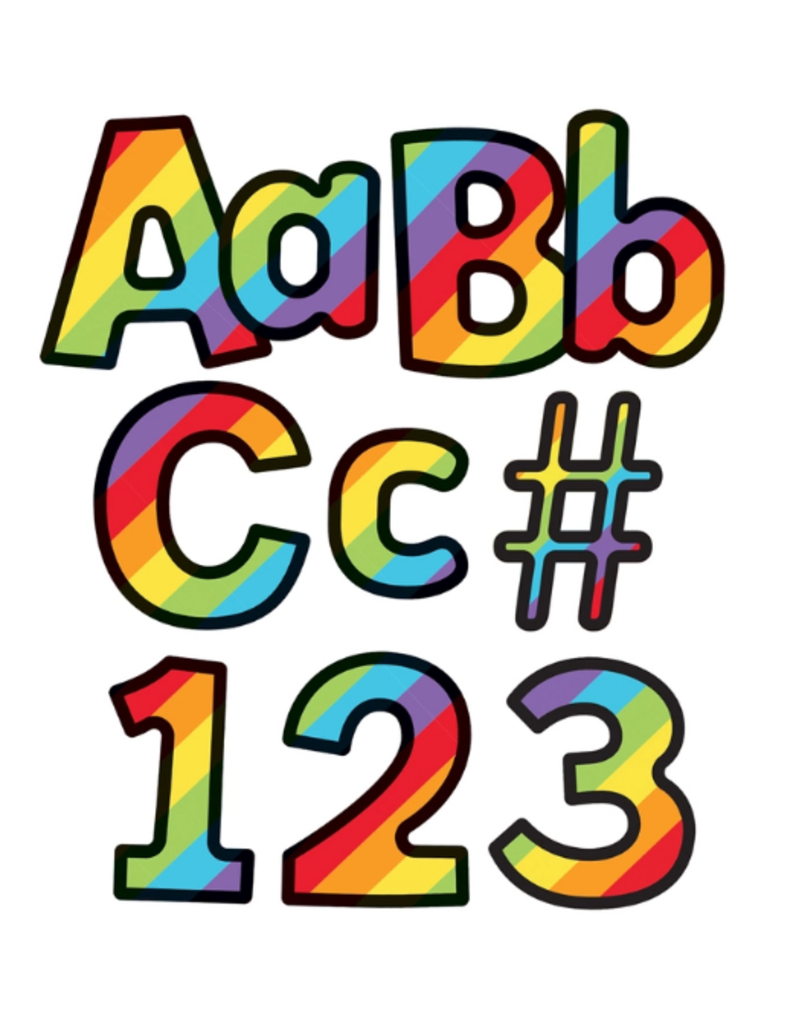 READY LETTERS: RAINBOW STRIPE COMBO 4"