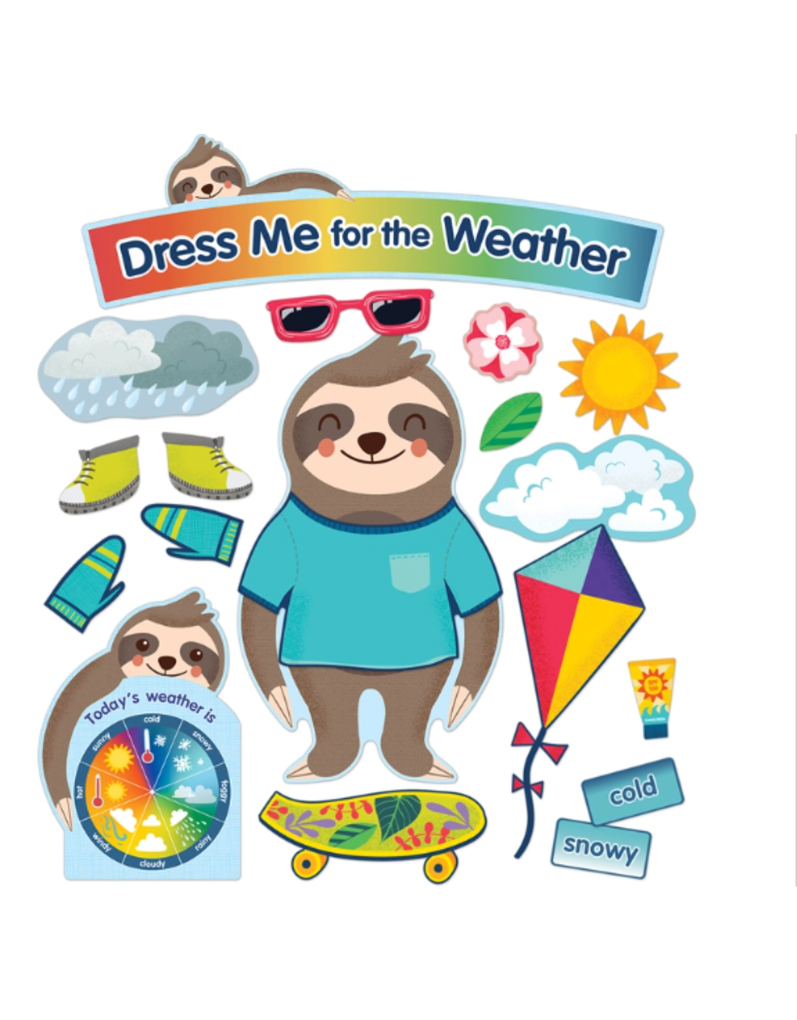 BULLETIN BOARD SET:  DRESS ME FOR WEATHER SLOTH