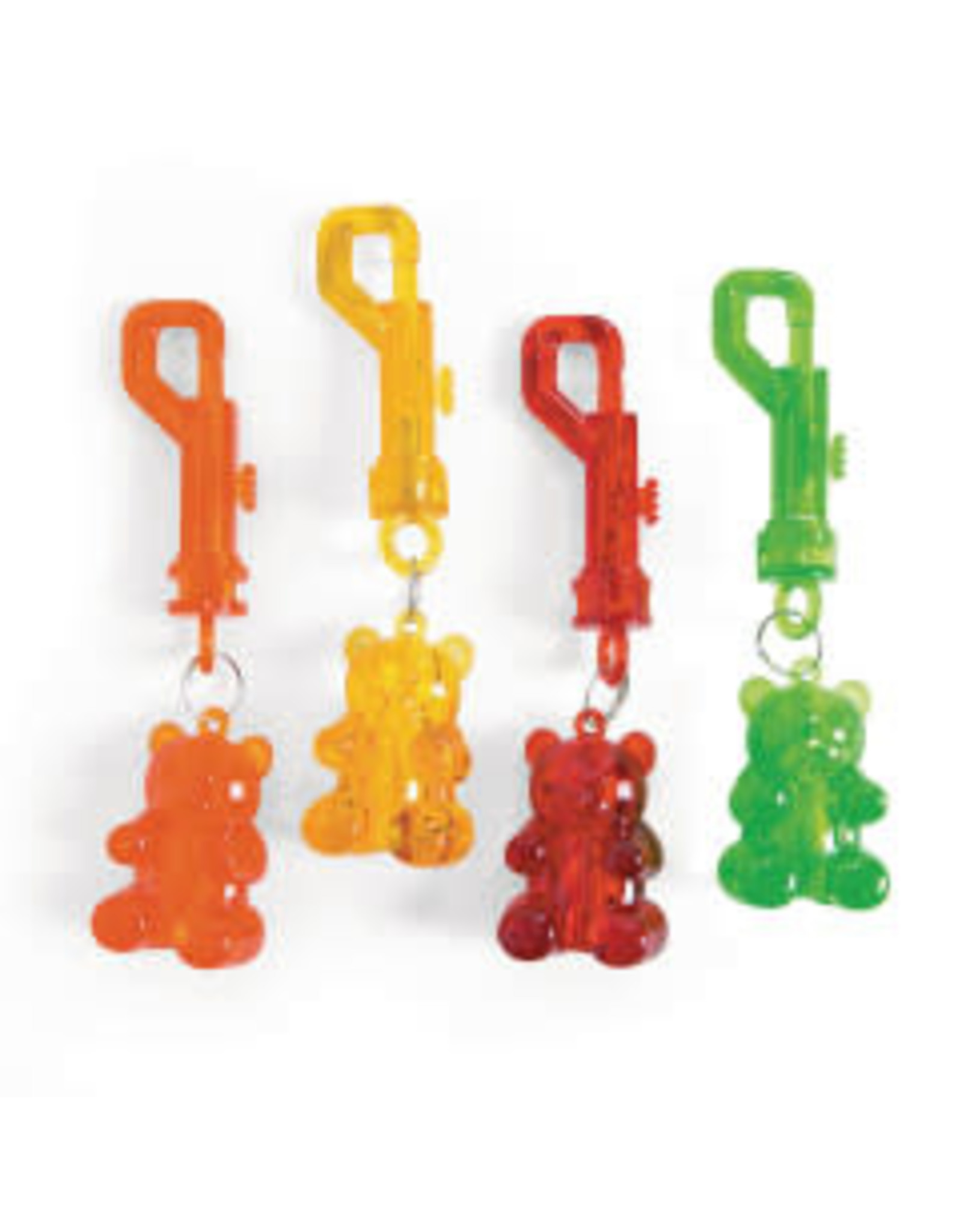 GUMMY BEAR CLIP KEY CHAIN - 12 PACK