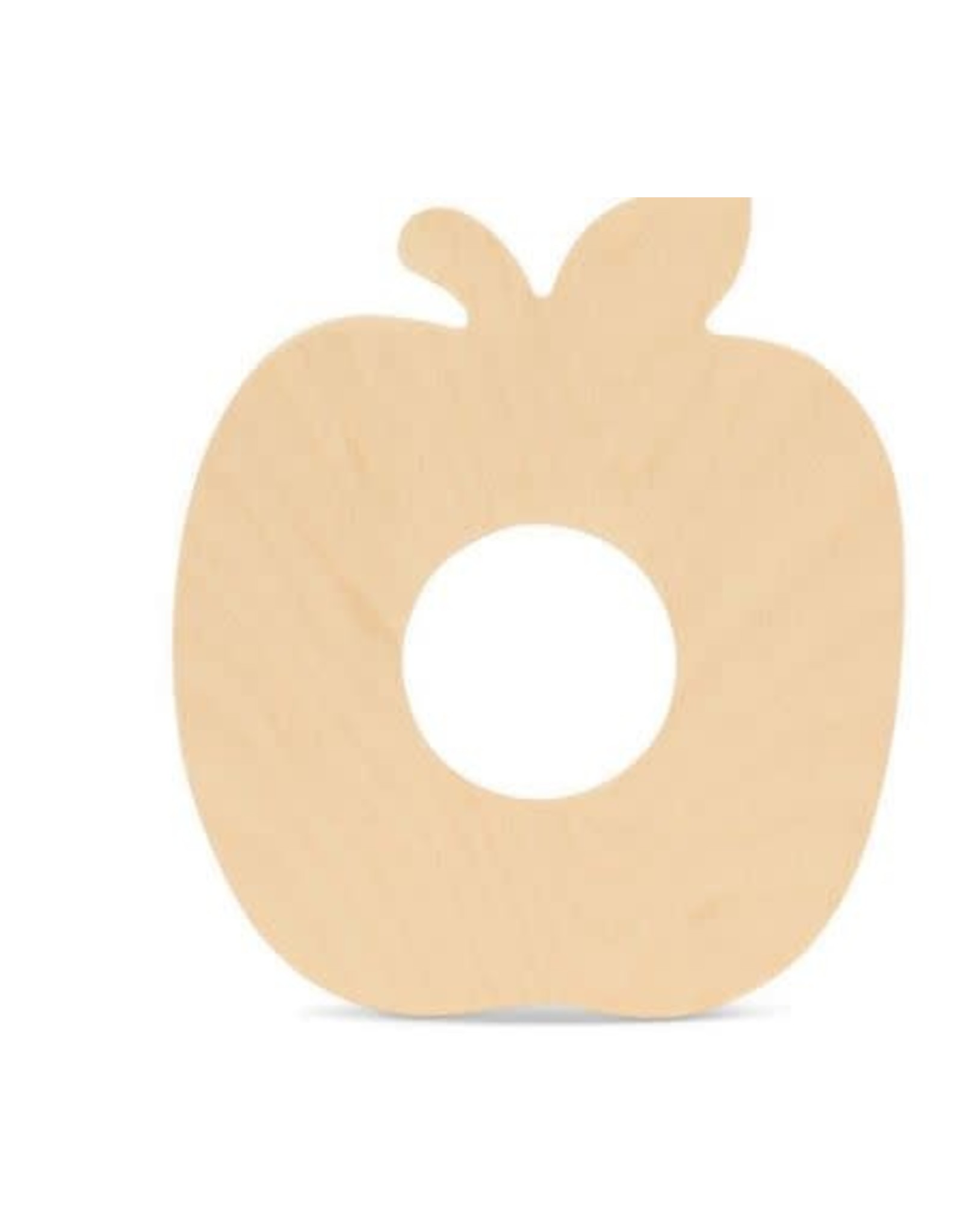 WOOD SHAPE: APPLE WITH CENTER CUT OUT 9"