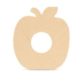 WOOD SHAPE: APPLE WITH CENTER CUT OUT 9"
