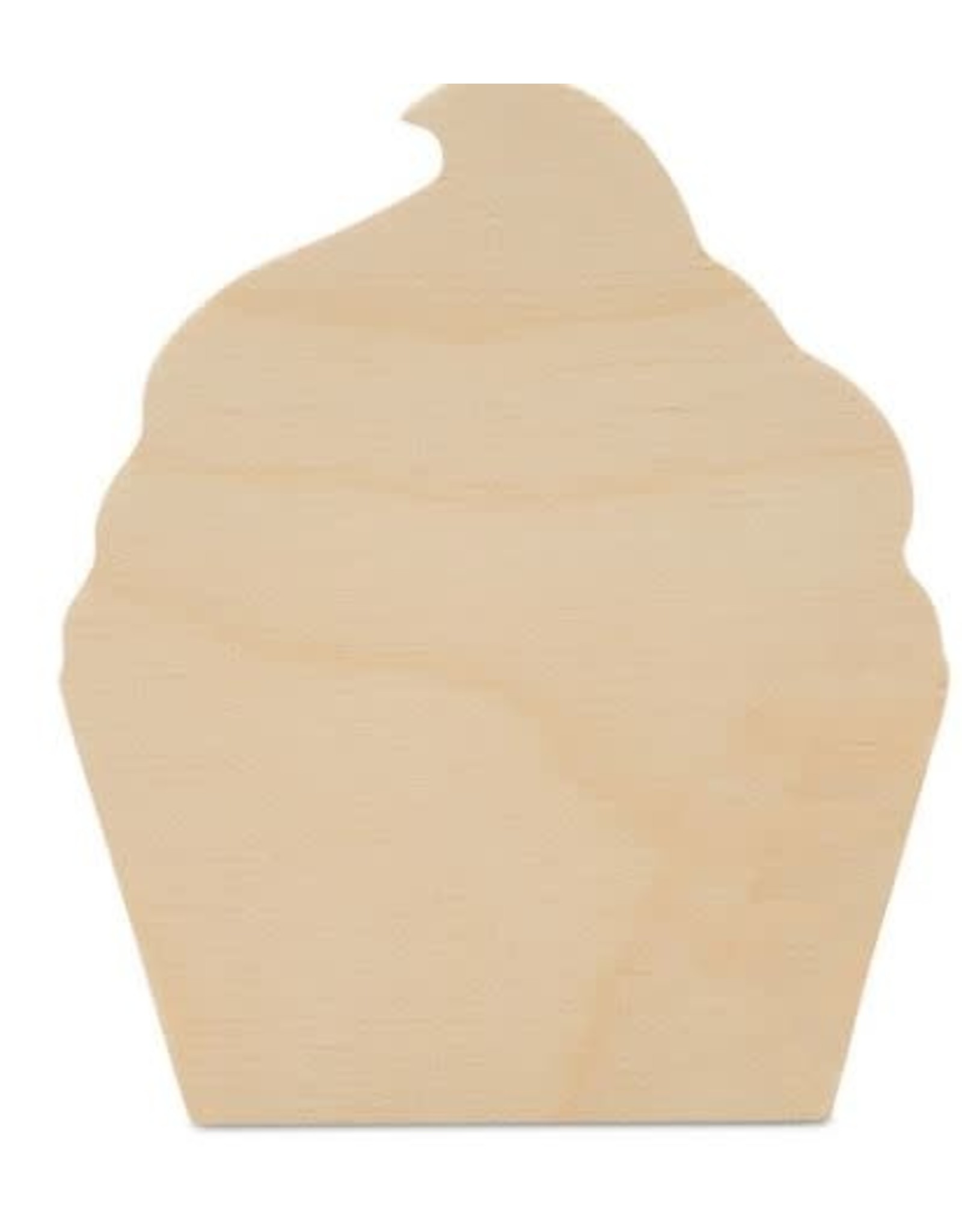WOOD SHAPE: CHUNKY CUT OUT-CUPCAKE 4"X3.25"X0.5"