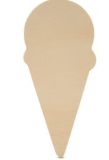 WOOD SHAPE: CHUNKY CUT OUT-ICE CREAM 5"X2.25"X0.5"