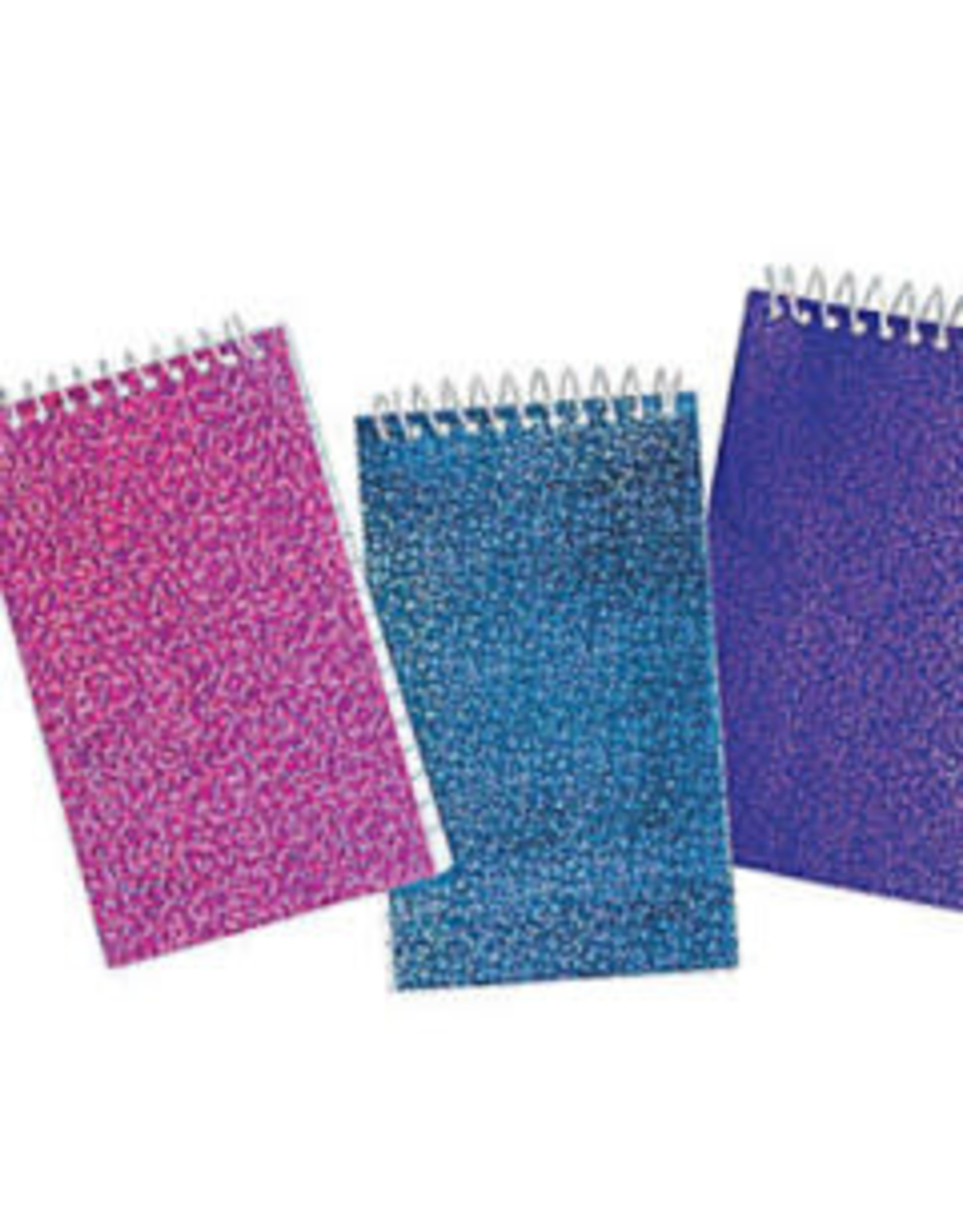 GLITTER SPIRAL NOTEPAD 3"x5" 24 PACK