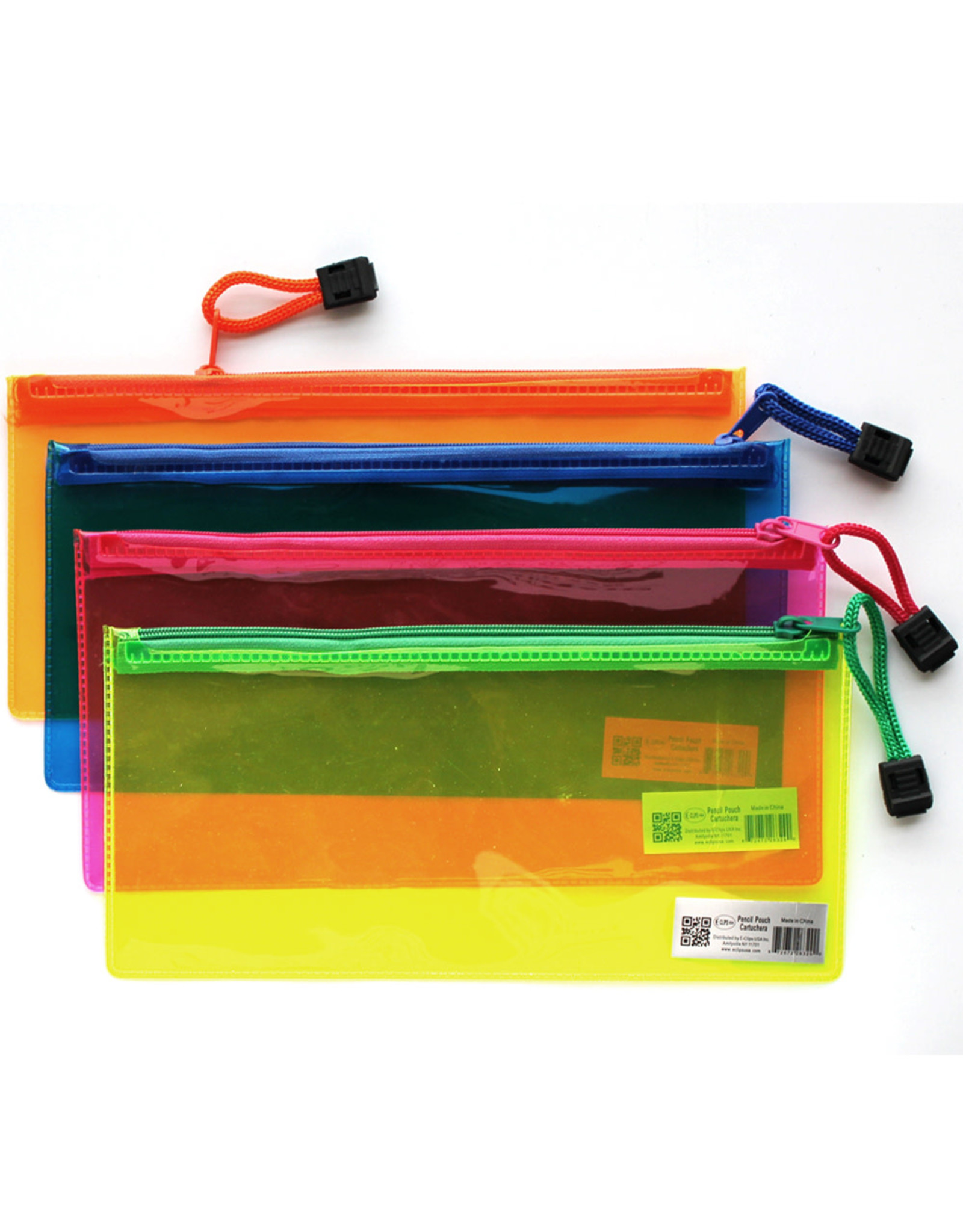 NEON PVC ZIPPER POUCH  9.5x4.5
