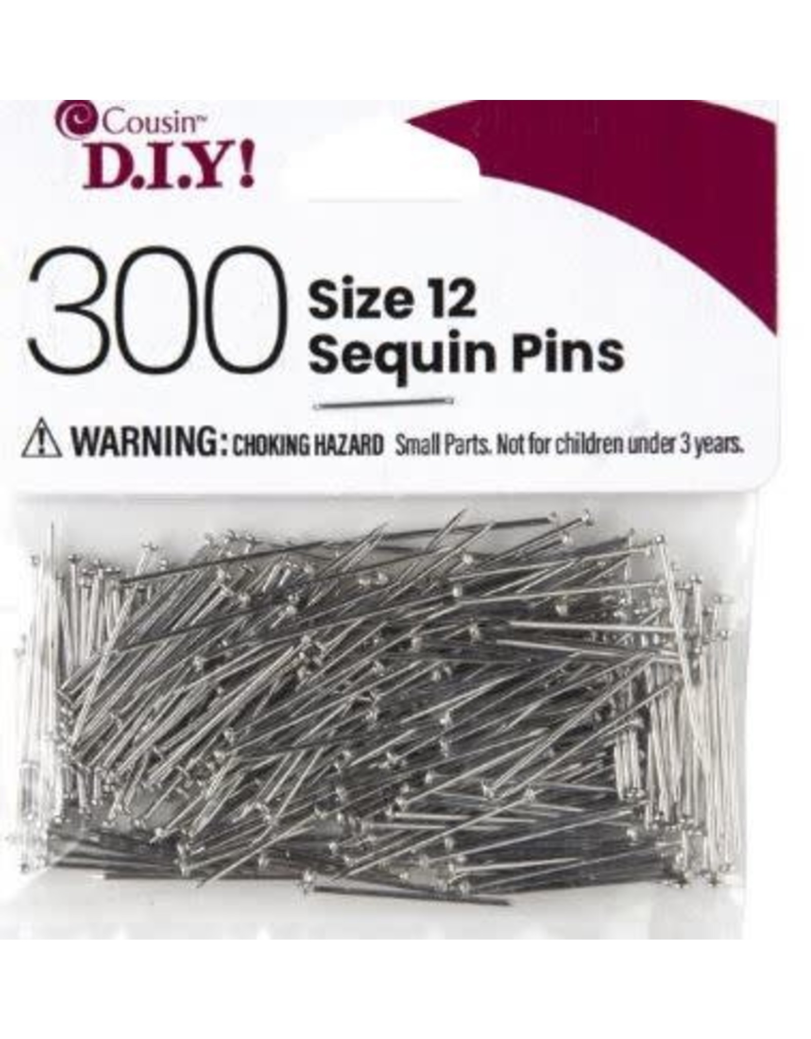 SEQUIN PINS: ¾", SILVER, # 12 300 PACK