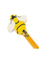 BEE PENCIL TOP ERASERS  BAG/24pcs
